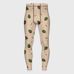 Тайтсы мужские Авокадо на бежевом паттерн, цвет: 3D-принт