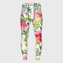 Тайтсы мужские Floral pattern Watercolour Summer, цвет: 3D-принт