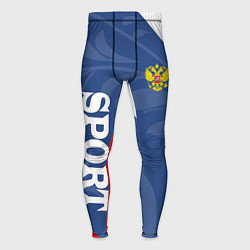 Тайтсы мужские СПРТИВНАЯ РОССИЯ - ФЛАГ - ГЕРБ, цвет: 3D-принт
