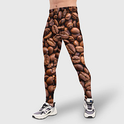 Тайтсы мужские Зерна жареного кофе, цвет: 3D-принт — фото 2