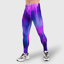 Тайтсы мужские Purple splashes, цвет: 3D-принт — фото 2