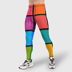Тайтсы мужские Абстрактный набор красок-паттернов, цвет: 3D-принт — фото 2