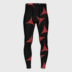 Тайтсы мужские Red Stars - Красные треугольные объекты в чёрном п, цвет: 3D-принт
