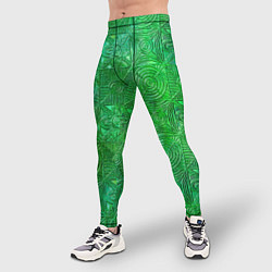 Тайтсы мужские Узорчатый зеленый стеклоблок имитация, цвет: 3D-принт — фото 2