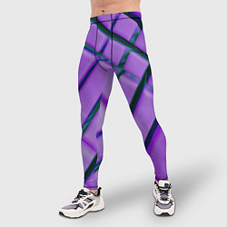 Тайтсы мужские Фиолетовый фон и тёмные линии, цвет: 3D-принт — фото 2