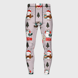 Тайтсы мужские A bird with new years gifts, цвет: 3D-принт