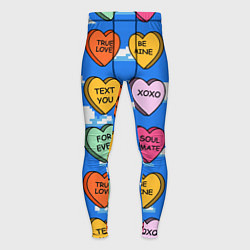 Тайтсы мужские Валентинки конфетки сердечки с посланиями, цвет: 3D-принт