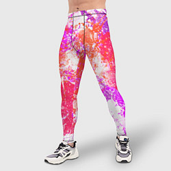 Тайтсы мужские Разбрызганная красная краска - светлый фон, цвет: 3D-принт — фото 2