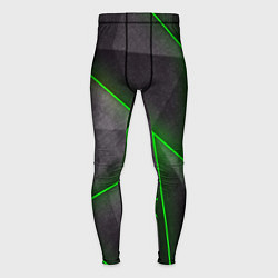 Тайтсы мужские Stripes Abstract green, цвет: 3D-принт