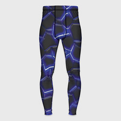 Тайтсы мужские Синий неон и плиты, цвет: 3D-принт
