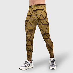 Тайтсы мужские Золотые треугольники, цвет: 3D-принт — фото 2