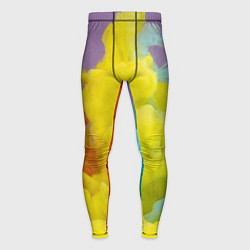 Тайтсы мужские Абстрактные разноцветные объёмные дымы, цвет: 3D-принт