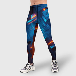 Тайтсы мужские Туннель из кубов, цвет: 3D-принт — фото 2