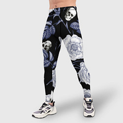 Тайтсы мужские Черепа с розами, цвет: 3D-принт — фото 2