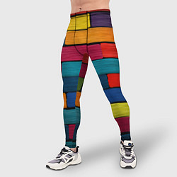 Тайтсы мужские Цветные кирпичики, цвет: 3D-принт — фото 2
