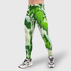 Тайтсы мужские Зеленые штрихи, цвет: 3D-принт — фото 2