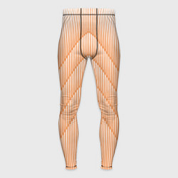 Тайтсы мужские Полосатый оранжевый градиент, цвет: 3D-принт