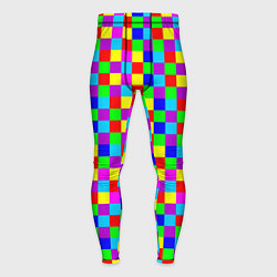 Тайтсы мужские Разноцветные плитки, цвет: 3D-принт