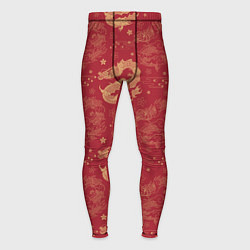 Тайтсы мужские The chinese dragon pattern, цвет: 3D-принт