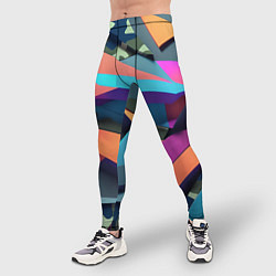 Тайтсы мужские Камуфляж и цветная геометрия - нейросеть, цвет: 3D-принт — фото 2