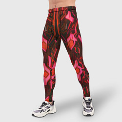 Тайтсы мужские Киберпанк неоновая броня красная, цвет: 3D-принт — фото 2