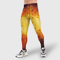 Тайтсы мужские Абстракция - yellow scales, цвет: 3D-принт — фото 2