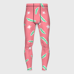 Мужские тайтсы Новогодняя еловая ветвь