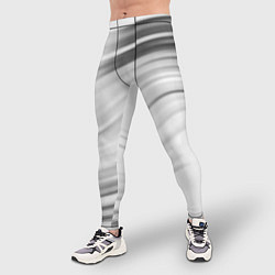 Тайтсы мужские Бело-серый абстрактный узор дымчатый, цвет: 3D-принт — фото 2