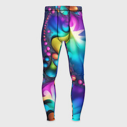 Тайтсы мужские Розово синий фрактал, цвет: 3D-принт