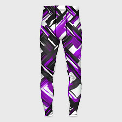 Тайтсы мужские Фиолетовые и чёрные мазки, цвет: 3D-принт