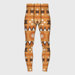 Тайтсы мужские Brown tribal geometric, цвет: 3D-принт