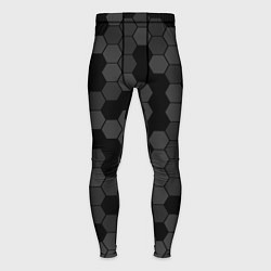 Тайтсы мужские Камуфляж гексагон черный, цвет: 3D-принт