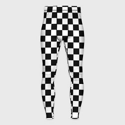 Тайтсы мужские Шахматное поле чёрно-белый, цвет: 3D-принт