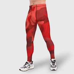 Тайтсы мужские Красный камуфляж крупный, цвет: 3D-принт — фото 2