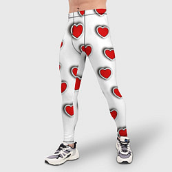 Тайтсы мужские Стикеры наклейки объемные сердечки, цвет: 3D-принт — фото 2