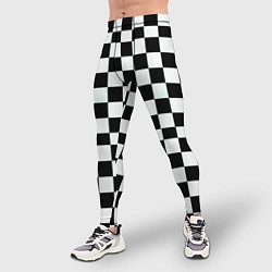 Тайтсы мужские Шахматный паттерн доска, цвет: 3D-принт — фото 2