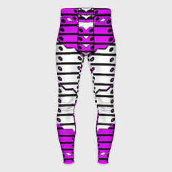 Тайтсы мужские Фиолетово-белая техно броня, цвет: 3D-принт