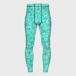 Тайтсы мужские Абстрактный бирюзово-белый фон, цвет: 3D-принт