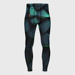Тайтсы мужские Dark green abstract geometry style, цвет: 3D-принт
