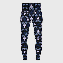 Тайтсы мужские Чёрно-синий паттерн треугольники, цвет: 3D-принт