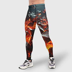 Тайтсы мужские Взрыв камней в красном неоне, цвет: 3D-принт — фото 2
