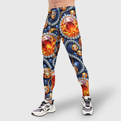 Тайтсы мужские Ювелирные украшение с золотом и бриллиантом паттер, цвет: 3D-принт — фото 2