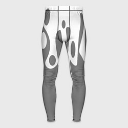 Тайтсы мужские Потеки белой краски на сером фоне, цвет: 3D-принт