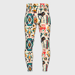 Мужские тайтсы Африканские узор лев и жираф