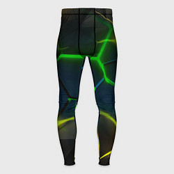 Мужские тайтсы Неоновые яркие зеленые плиты с желтым светом