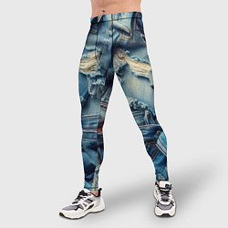Тайтсы мужские Denim rags - fashion trend, цвет: 3D-принт — фото 2