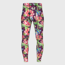 Тайтсы мужские Птицы и цветы, цвет: 3D-принт