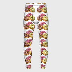 Мужские тайтсы Пончики-фастфуд паттерн