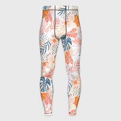 Мужские тайтсы Паттерн узор листьев