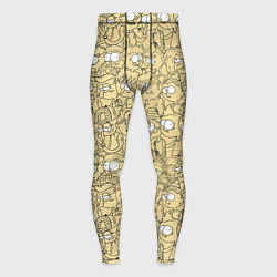 Тайтсы мужские Дудл человечки носатые - паттерн, цвет: 3D-принт